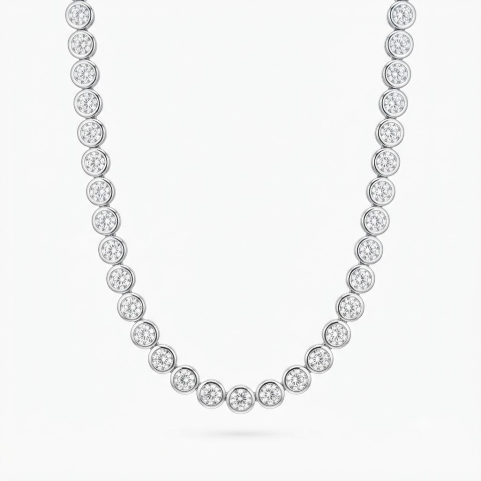 Bold Bezel Tennis Necklace