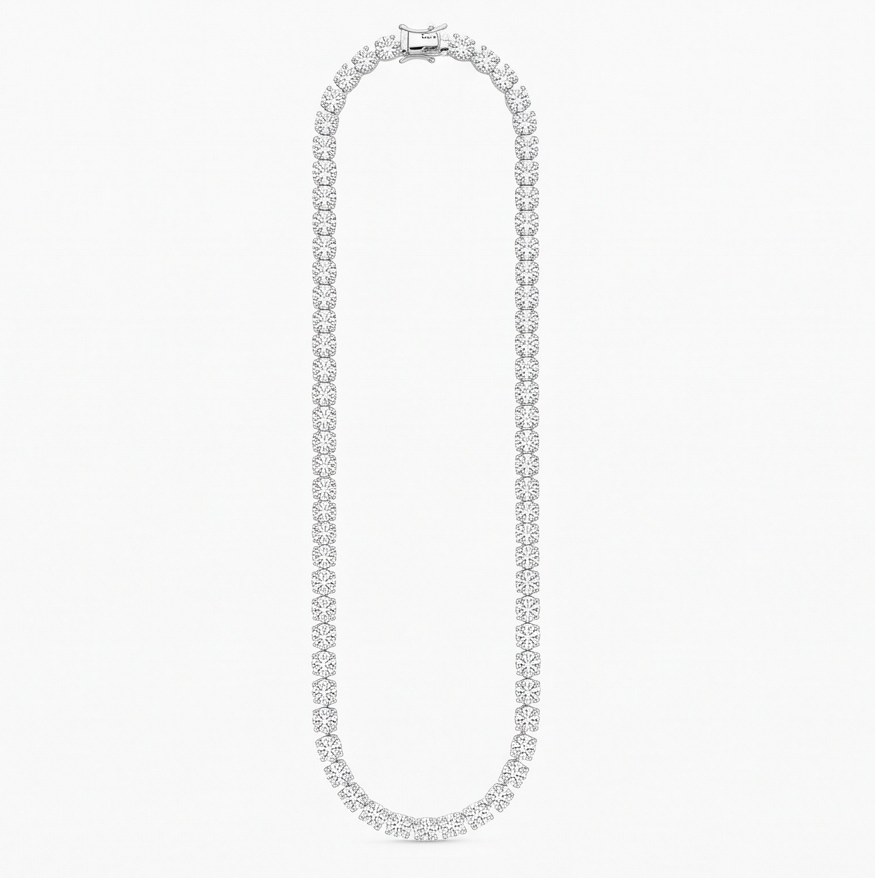 Lab-Grown Round Tennis Necklace