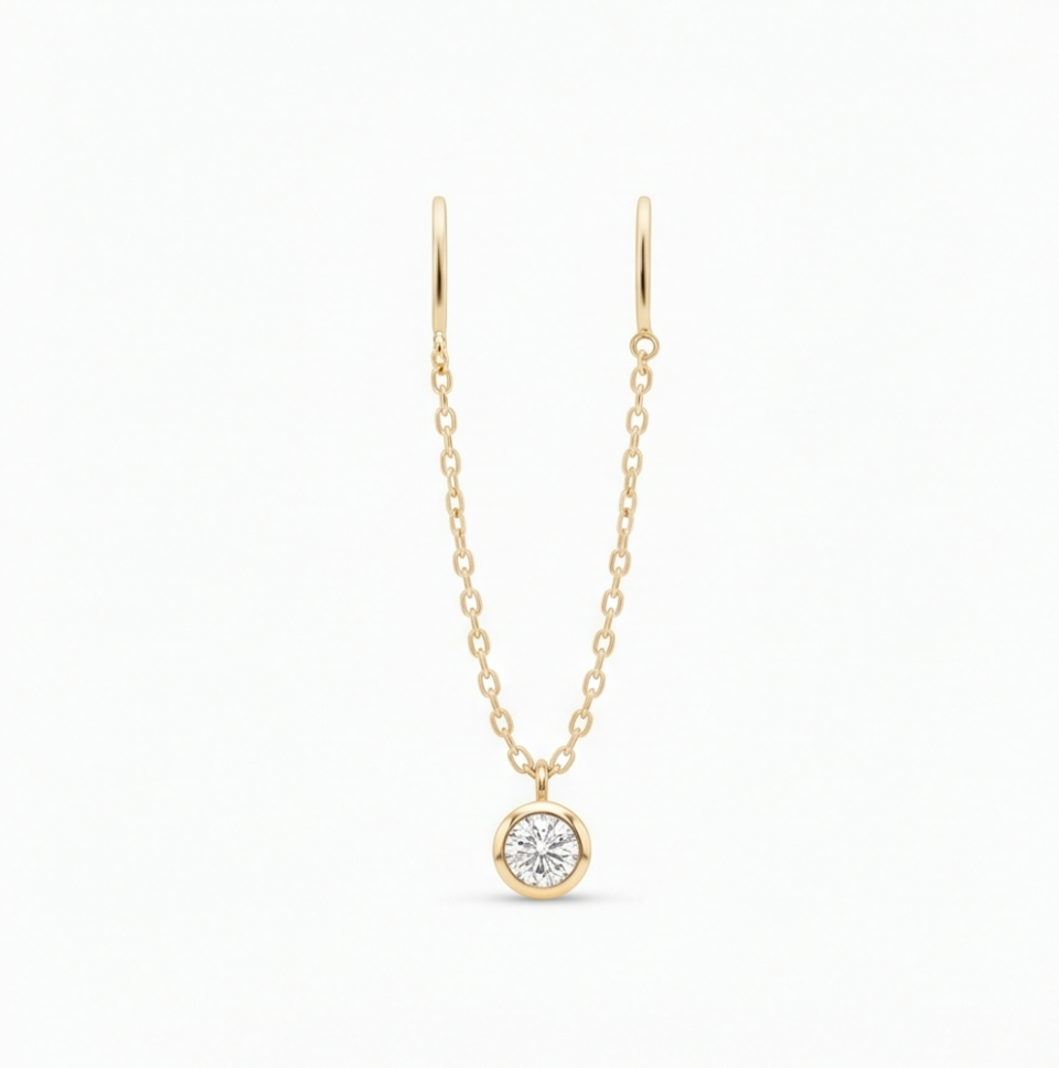 Floating Diamond Drop Earrings
