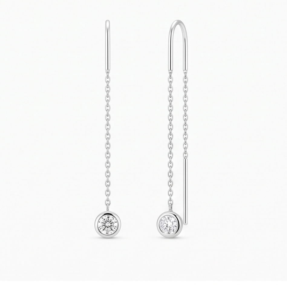 Fine Diamond Threader Earrings