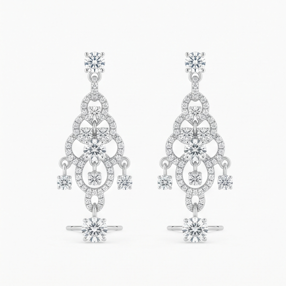 Diamond Chandelier Drop Earrings