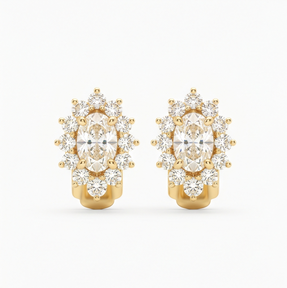 Diamond Cluster Earrings