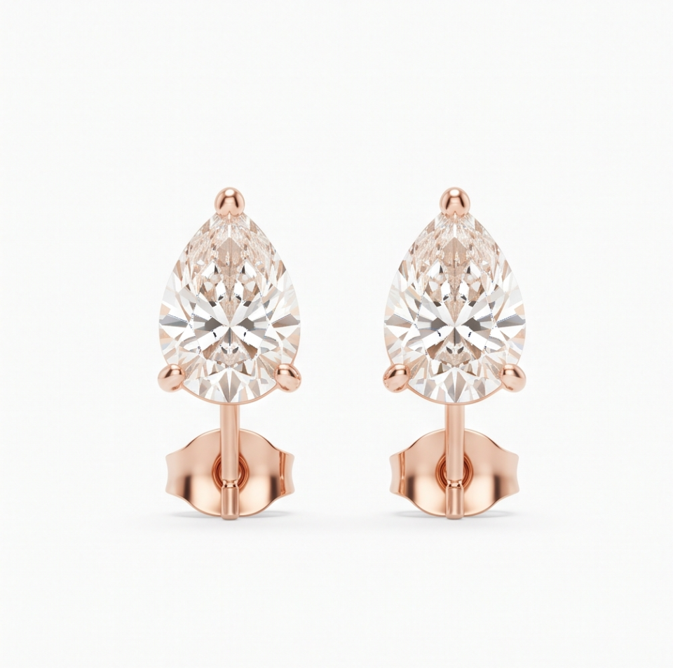 Pear Diamond Drop Earrings
