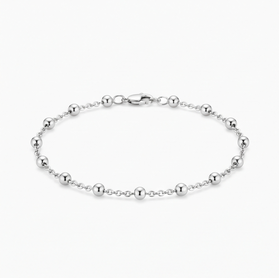 Beaded Gold Chain Bracelet