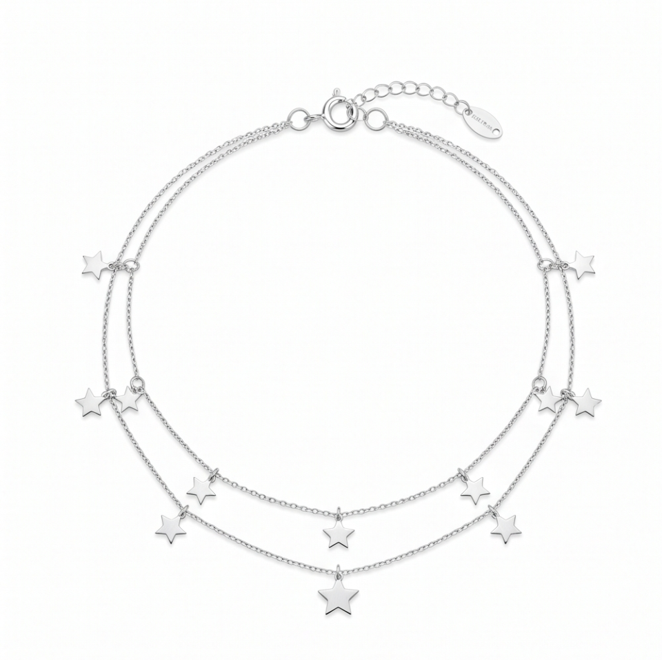 Star Charm Layered Anklet