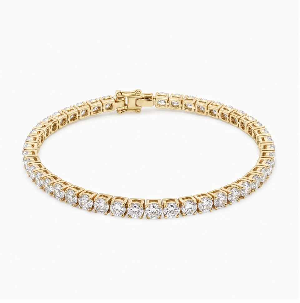 Round Diamond Tennis Anklet
