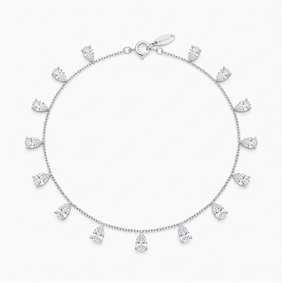 Pear Diamond Drop Anklet II